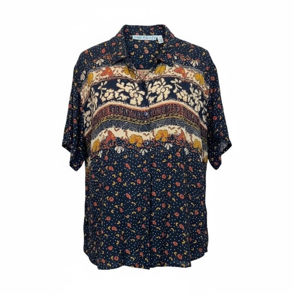 Womens Boho Bohemian Blouse Shirt Top Cottage Indie Retro Festival Hippie L